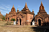 Bagan Myanmar. Temple clusters near the Gubyauknge, Myinkaba. 